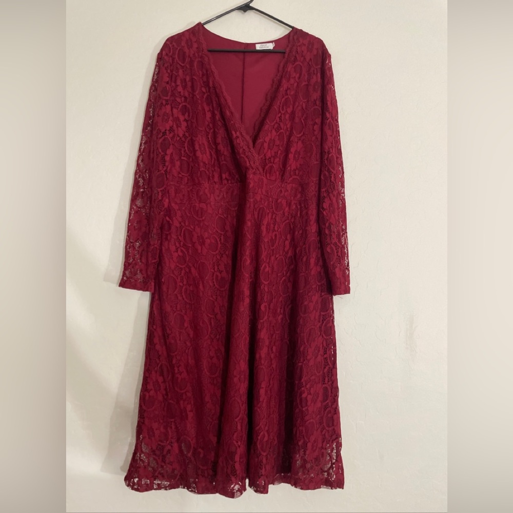 Ladies Dress by PinUp Fashion sz 22W Maroon worn once